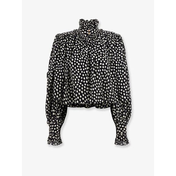 CHLOE Sweaters - Chloe' Women Polka-Dots Silk Shirt
